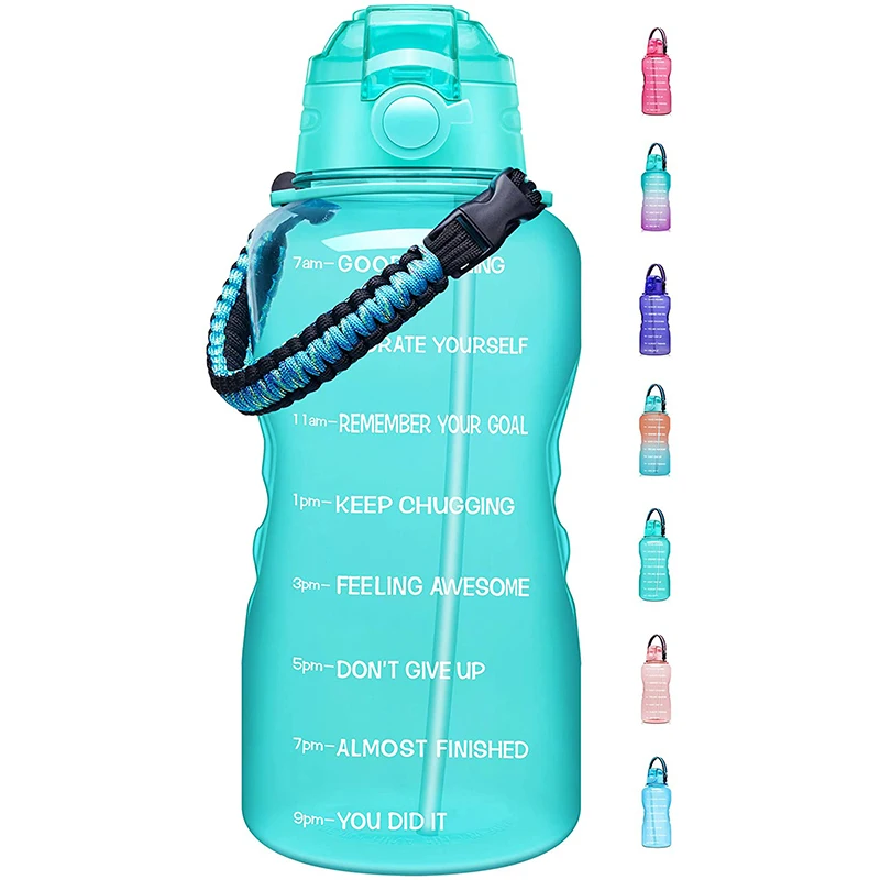 

Amazon Hot sale 1 gallon motivational water bottle with time marker fitness sports water jug BPA free, Customized color