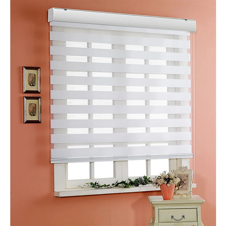 

Professional Blackout Double Layer Motorized Blinds Zebra, Customized color