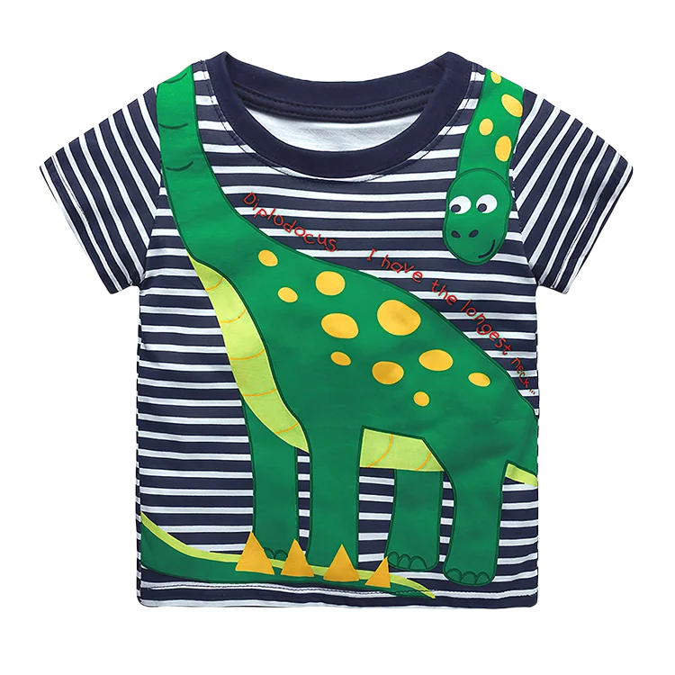 

Hot Sale Summer Clothes Children Shirts T Shirt For Kids Boys Cotton T Shirts, Dark blue striped