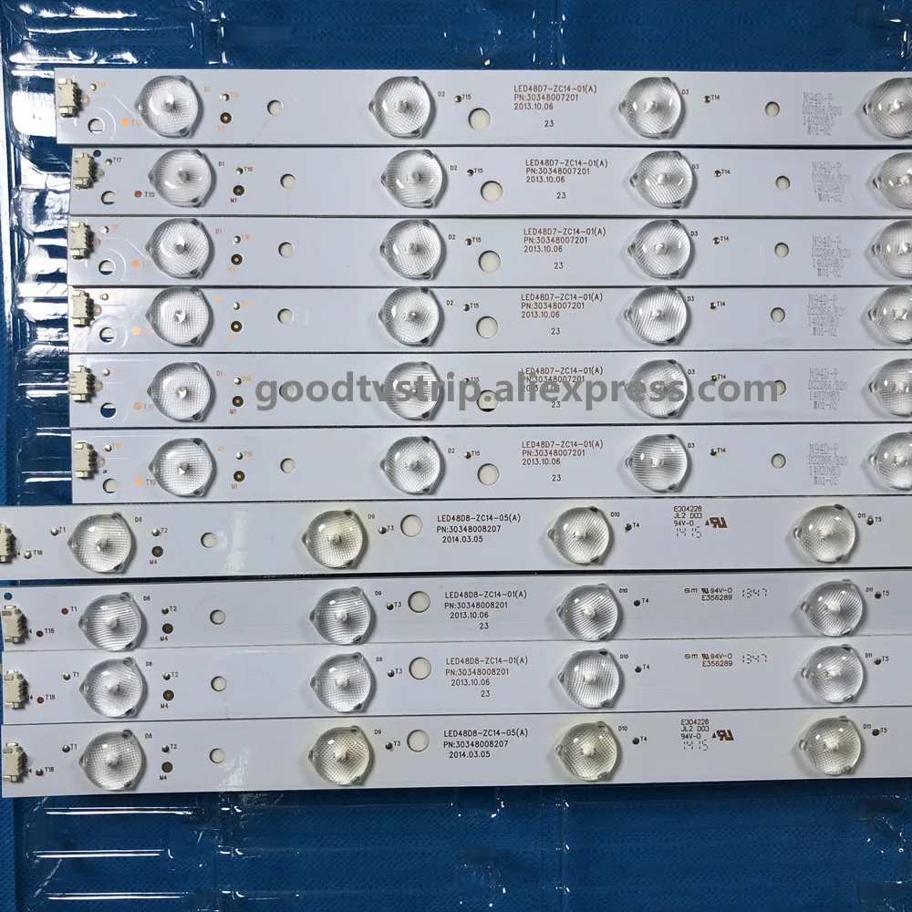 

10Pieces/lot LED Backlight For Hai er LE48F3000W Light Bar LED48D7-ZC14-01 LED48D8-ZC14-01 100%NEW