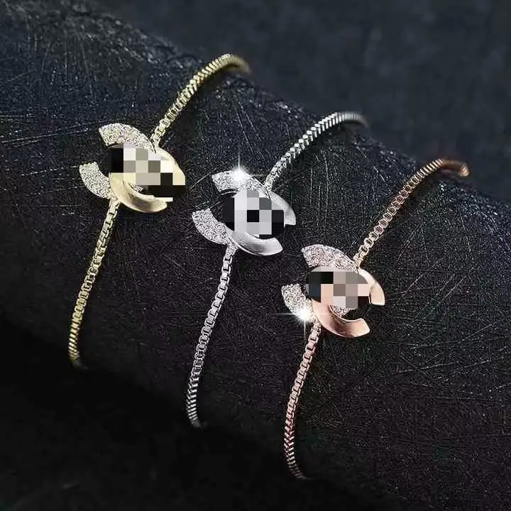 

Wholesale adjustable fashion hot sale diy designers diamond c charms bracelets bangles