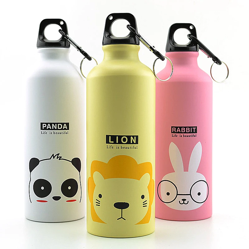 

Aluminum alloy 500Ml Cartoon Cute Animal Sport Foldable Children Water Bottles For Promotional Gift, Multiple colors