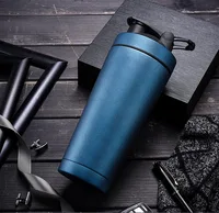 

18oz /24oz2019 New design Sport Insulated Protein Shaker Water cup Double Walled Stainless Steel Shaker Bottle