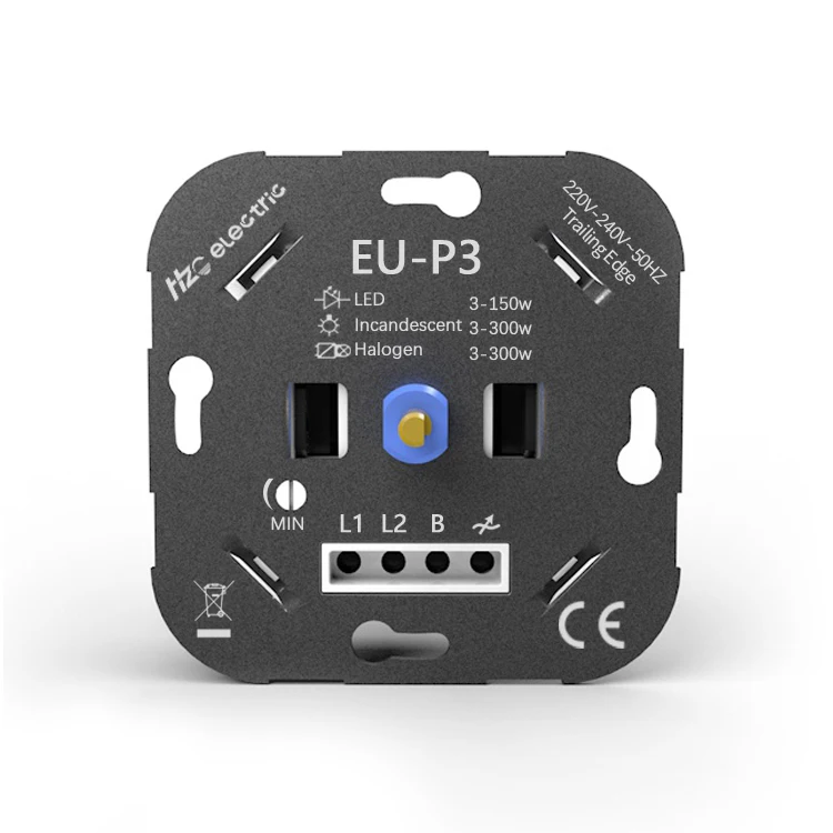 EU-P3 150W universal Trailing Edge ac Triac Rotary Led Switch Dimmer