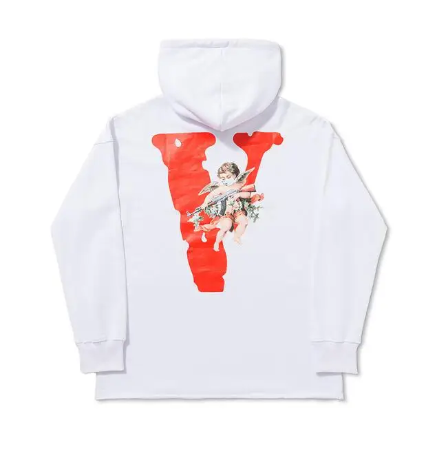 

Angel Big V Hooded Sweatshirt Hip Hop Loose Destruction Hem Hooded Sweatshirt for Men and Women