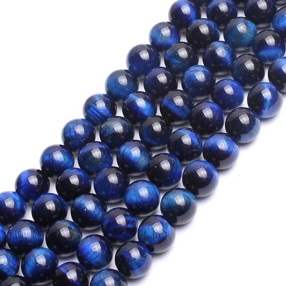 

AA Lapis Blue Tiger Eye Gemstone Loose Beads Round Energy Stone Healing Power for Jewelry Making(Natural Tiger Eye Color Dyed)