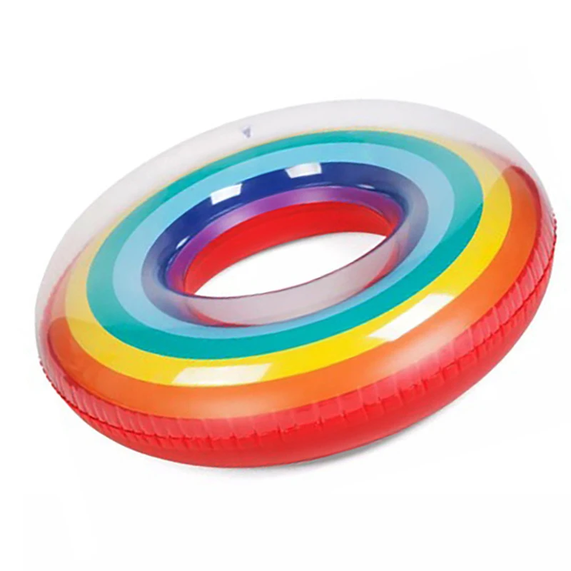 

Thickened swimming circle rainbow inflatable swimming circle, Picture