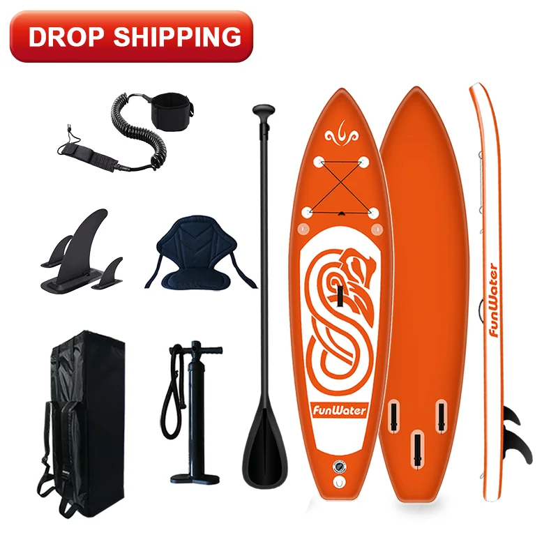 

FUNWATER drop shipping sup paddle board best inflatable sup board sale sup surfboard board paddle, Blue,orange