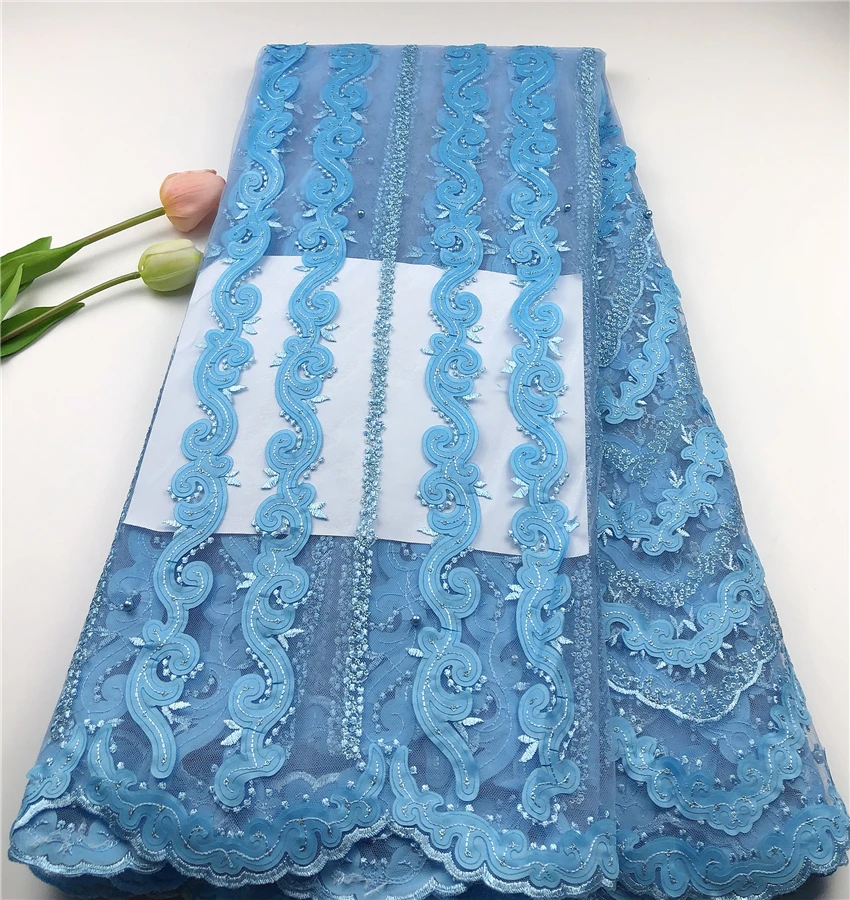 

New arrival elegant embroidery laser lace fabric sequins African french lace for party