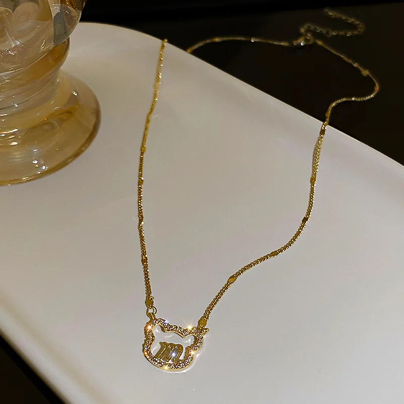 

fashion trendy mama crystal pendant necklace bear