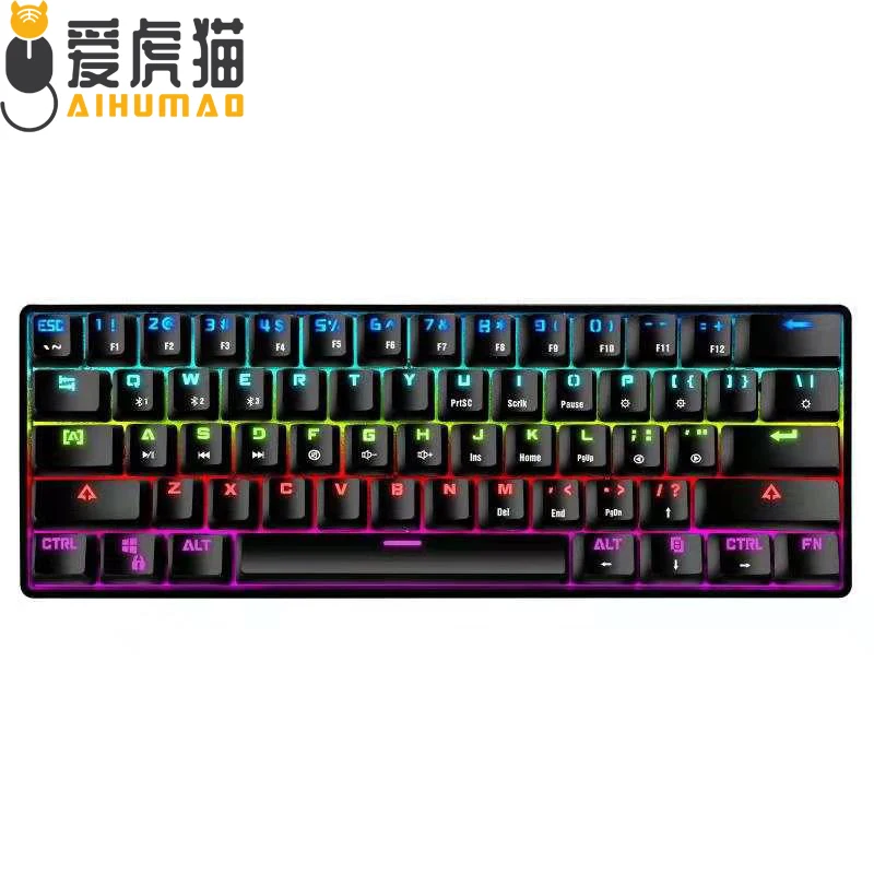 

60% compact RGB wireless/wired mechanical keyboard 61 key game keyboard