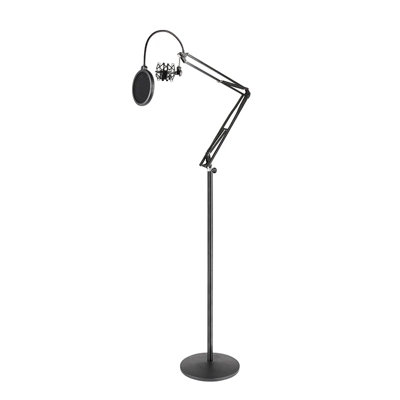 

OEM Professional Round Base floor Microphone Mic Holder Stand with Clip For Arm Bracket Recording mic