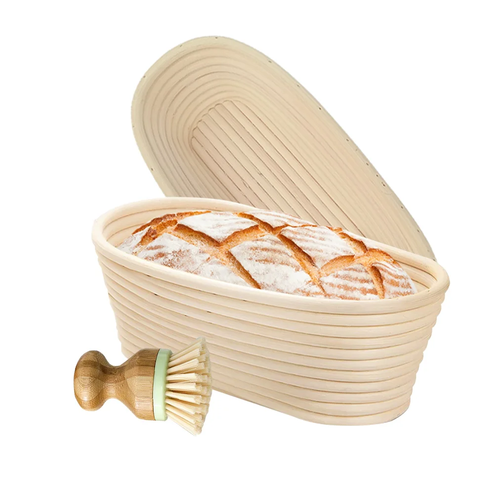 

Promotion fermentation set rattan bread round european-style proofing banneton picknick basket water proof, Natural