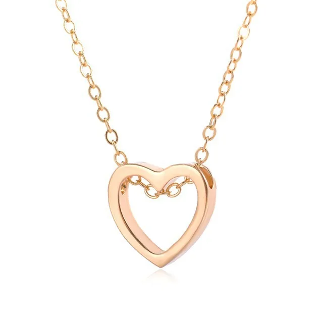 

Hollow Heart-shaped Love Heart Couple Stainless Steel Choker pendant Necklace jewelry jewellery
