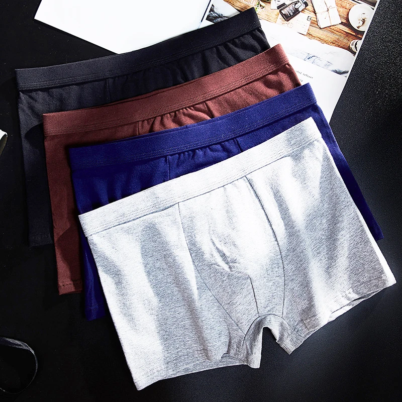 

Mens Underwear Boxer Shorts Plus Size U-shape Convex Boxer Brief Seamless Cotton Flat Pants, 5 colors