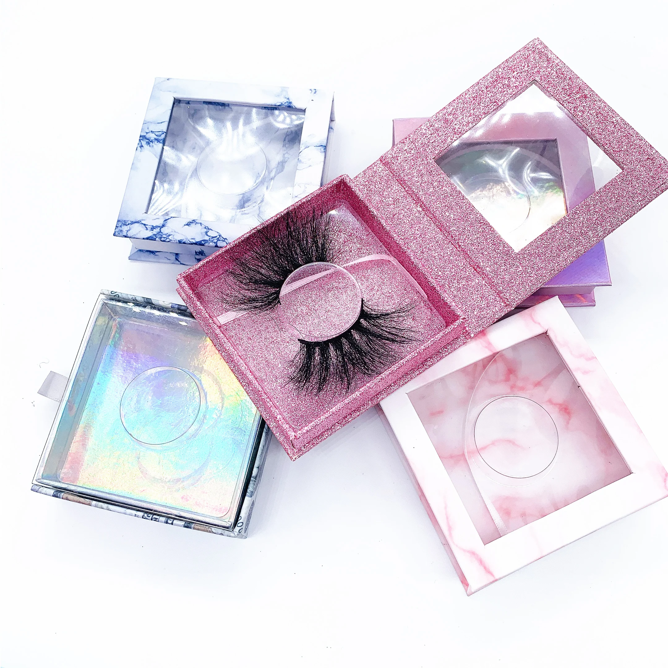 

Wholesale vendor cruelty free 5d mink eyelashes Wholesale Real Mink Strip Lashes, Black color