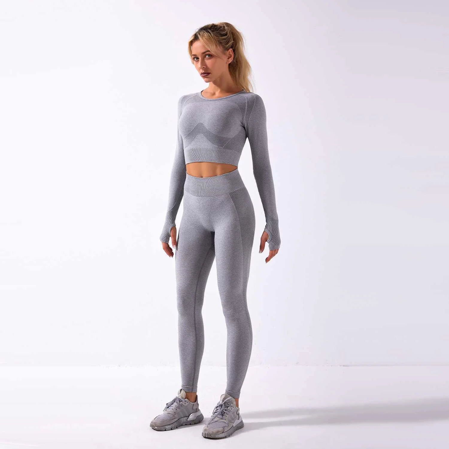 

best design women plain leggings sets hollow out 2021 yoga set