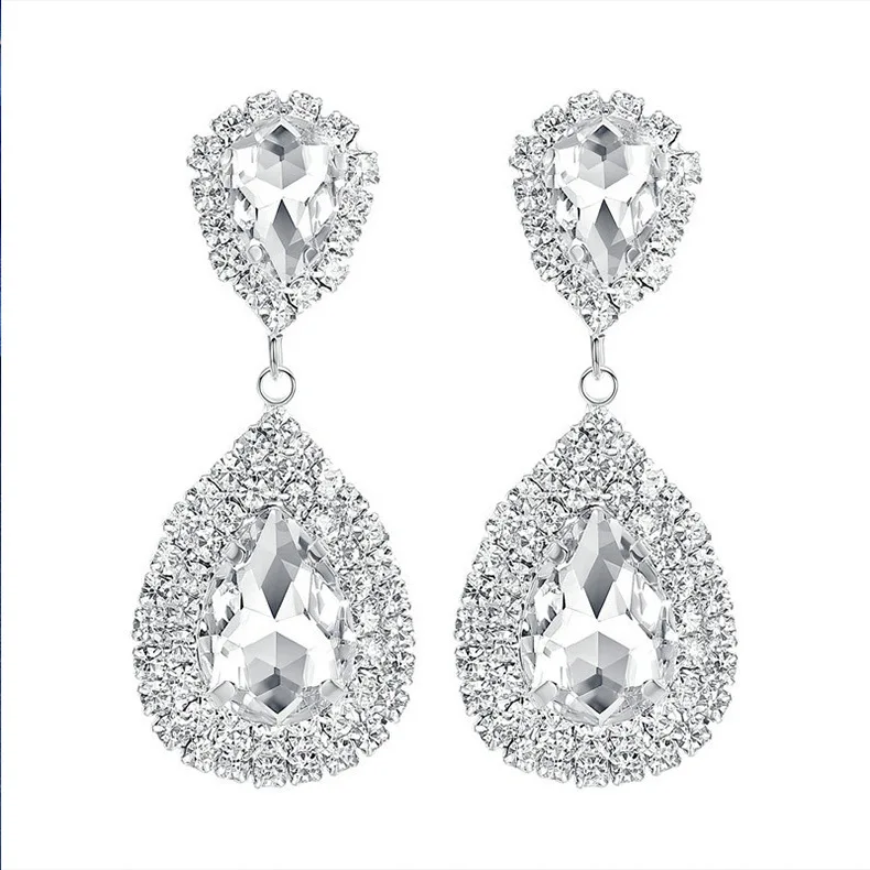 

Fashion exaggerated rhinestone crystal earrings Women dance party earrings