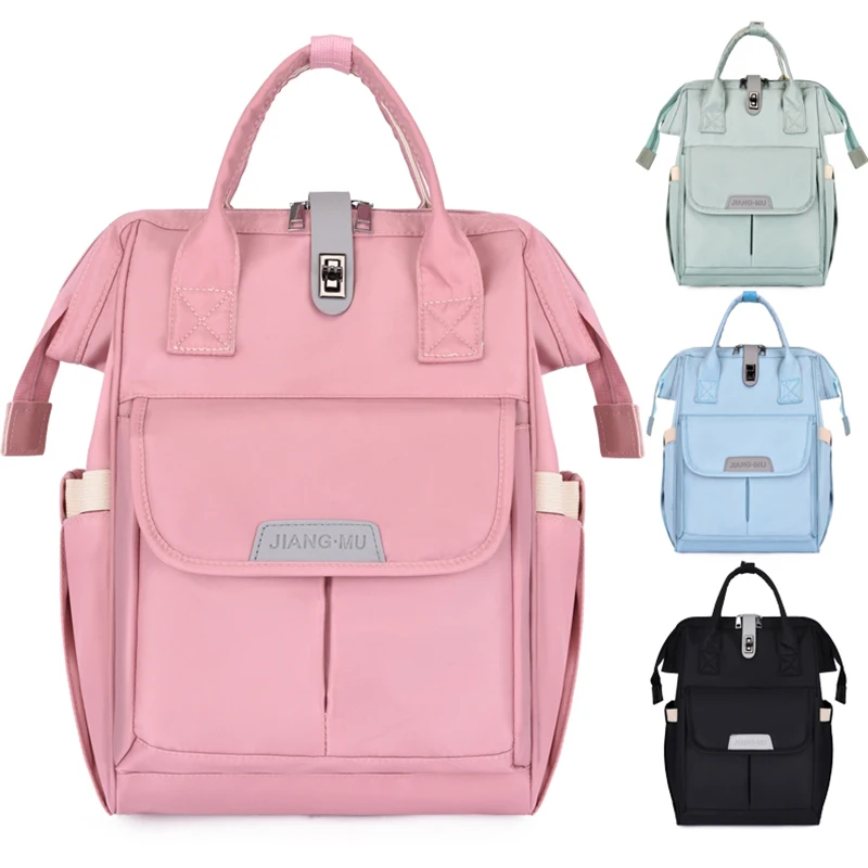 

Fashion Waterproof New Multi-function Mommy Travel Baby Nappy Bag Backpack with Metal Buckle, Green, pink, blue, green
