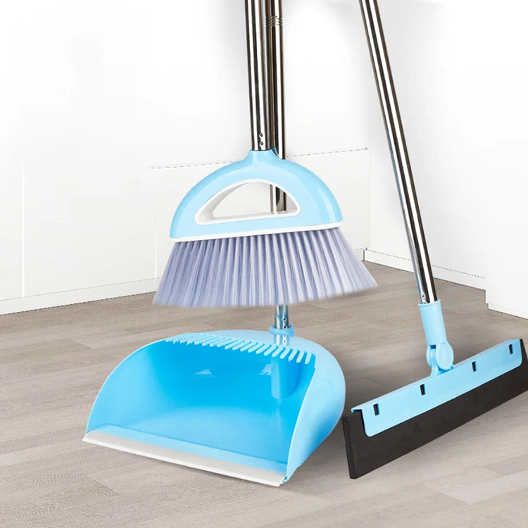 

A2357 Plastic 3pcs/set Household Clean Floor Tool Besom Sweeper Combination Whisk Magical Broom Dustpan Sets, White