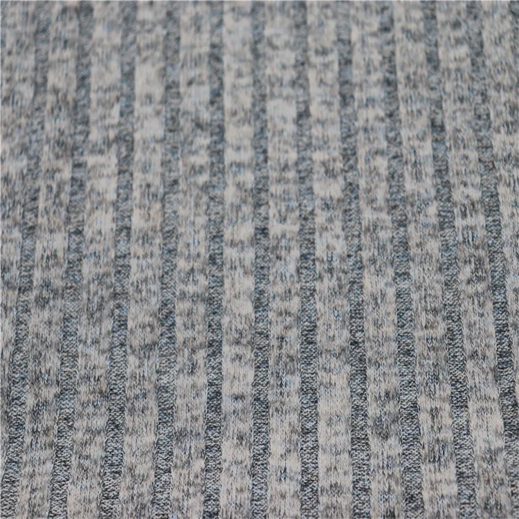 
high quality 50%polyester 45%rayon 5 %spandex fleece rib knitted fabric 