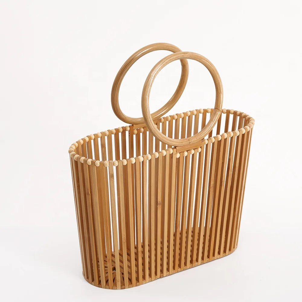 

Oval Bamboo Basket Bamboo Root Handle