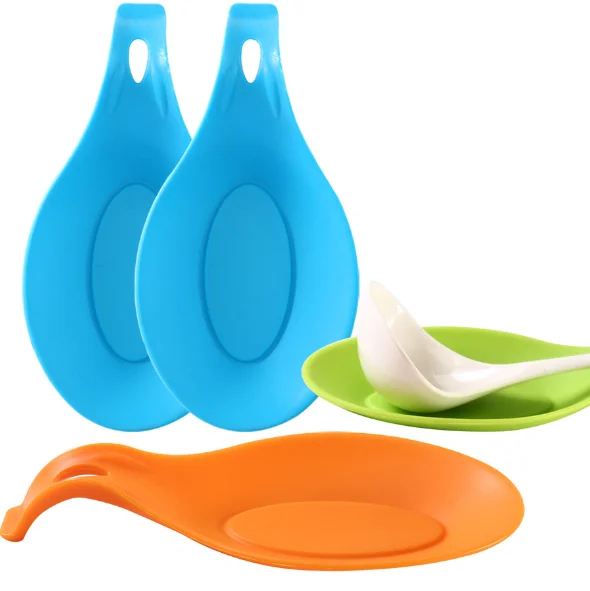 

Promotional And Cheap Spoon Rest Holder Kitchen Heat Resistant Approved Silicone Spoon Rest