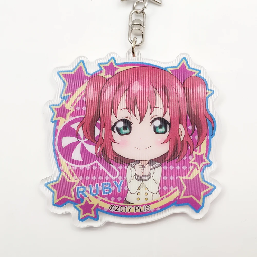 

3D Effect Changes Face CMYK Offset Printing Custom Anime Acrylic Keychain