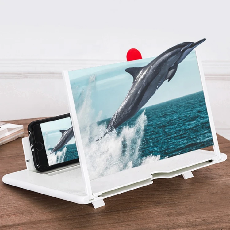 

12 inch HD Pull-Out Mobile Phone Screen Amplifier 3D Video Screen Bracket Magnifier Tools for iPhone, Black, white, red