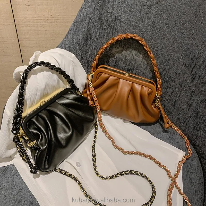 

Kalanta Amazon 2022 Sac New Popular Chain Casual Pu Leather Women Messenger Handbag Ruched High Quality Designer Shoulder Bags, Customizable