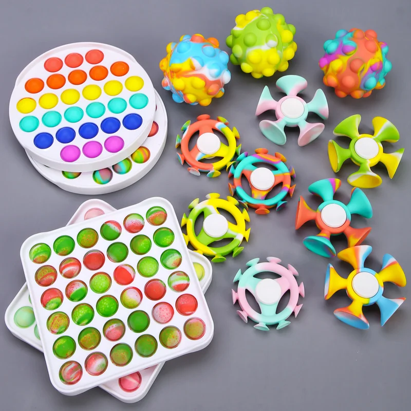 

Wholesale Fun Suction Cup Fidget Spinner Decompression Toy Stress Release Handheld Fidget Toys For Kids
