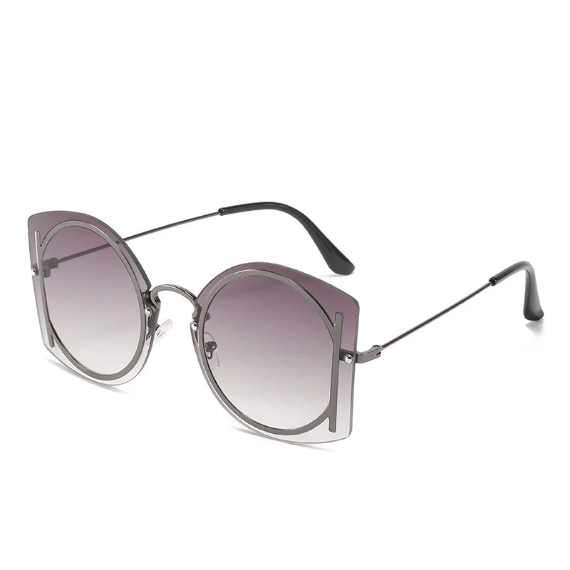 

2021 new round sunglass Designer Trendy Decorate glasses fashion PC lens sunglasses women