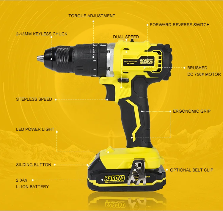 18 Volt Electric Screwdriver Impact Cordless Dual Drill Tool Set Custom