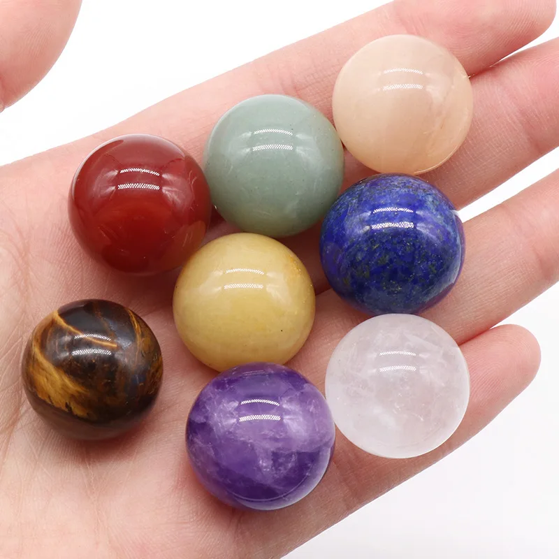 

20mm Mini Crystal Sphere Gemstone Ball Chakra Decor Healing Meditation Yoga Supply