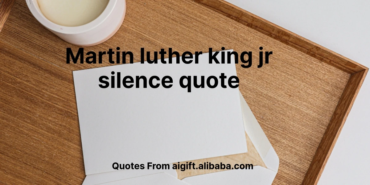 martin luther king jr silence quote