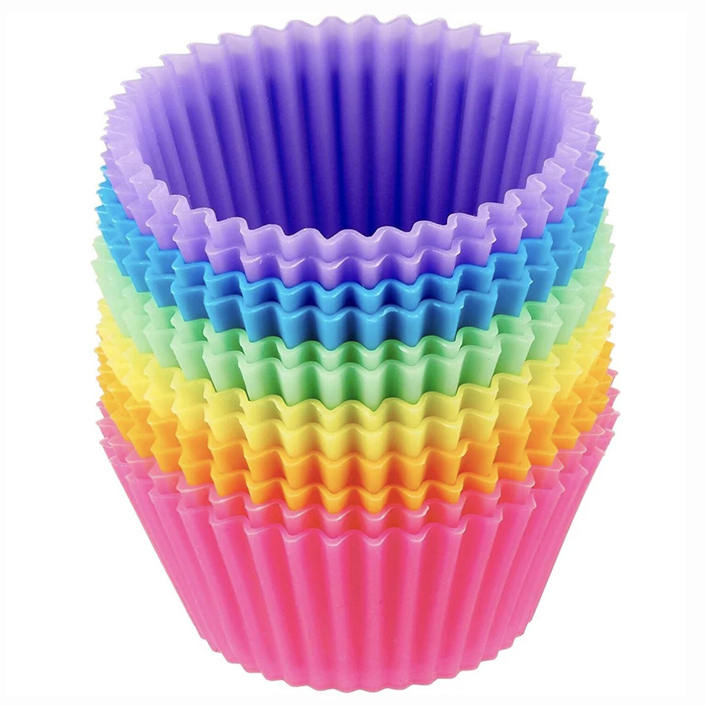 

Silicone Baking Cups Reusable Muffin Liners Non-Stick Cup Cake Molds Set Cupcake Silicone Liner Standard Size Silicone Cupcake, Customized color