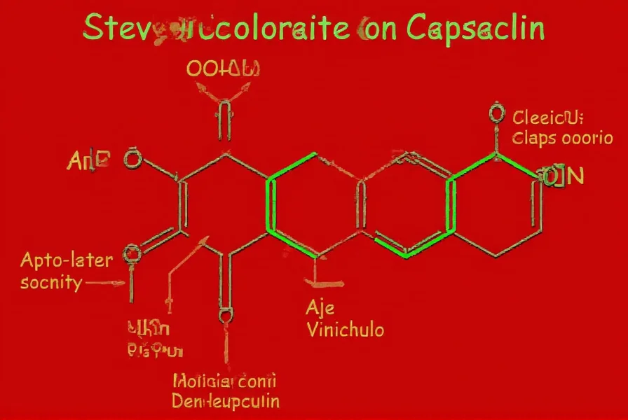 Scientific illustration of capsaicin molecular structure with labeled components