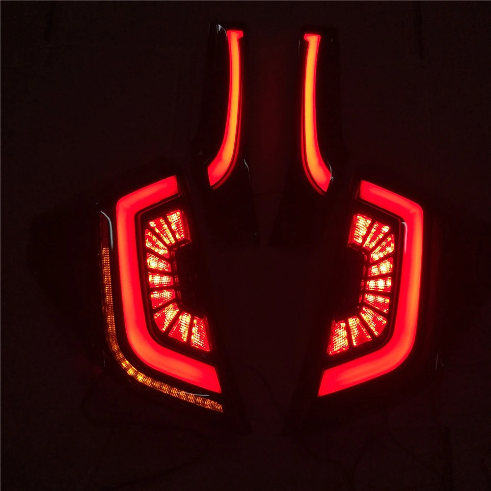 2Pcs Car Tail light for Honda JAZZ Fit 2014 2015 2016 2017 2018 LED Taillight with DRL+Reverse+Brake rear