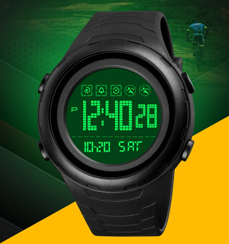 

SKMEI 1674 sport 5ATM waterproof watch custom logo digital wall watch, 6colors