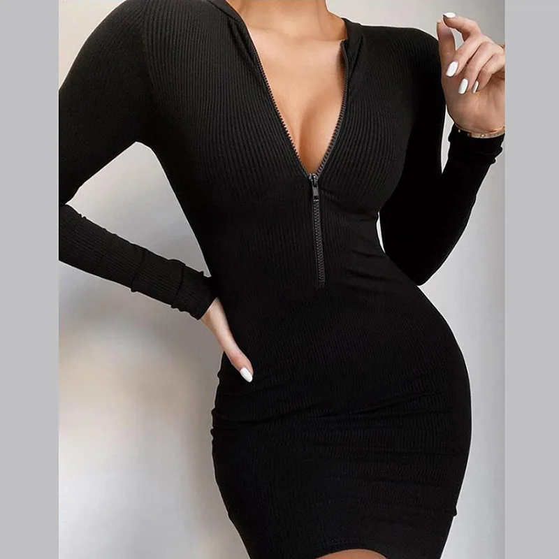 

X00452V Summer 2020 new women's long-sleeved monogrammed slim dress with half-open collar, Orange