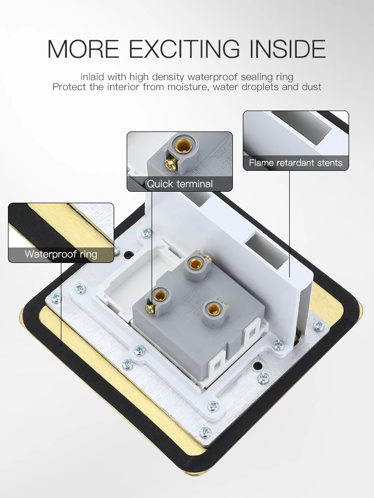 Wholesale uk standard brass electrical power supply 13A hidden socket box