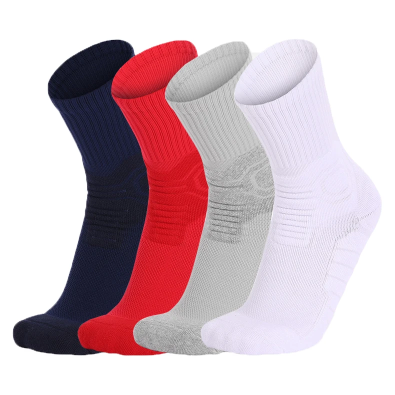 

custom logo solid color towel bottom terry running best sports elite basketball socks, Black/white/red/gray/blue
