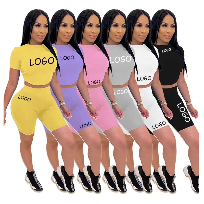 

Free Shipping Summer hot sale women work out workout gym fitness athletic active sport 2 piece wear short set for woman, Customized color