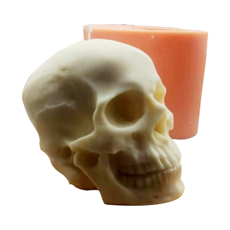 

DIY Handmade candle mould Super large skull Candle Silica gel mold Halloween horrorible