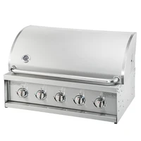 

Professional factory supply outdoor barbecue kitchen 5 burners Stainless Steel smokeless charcoal grill bbq built in