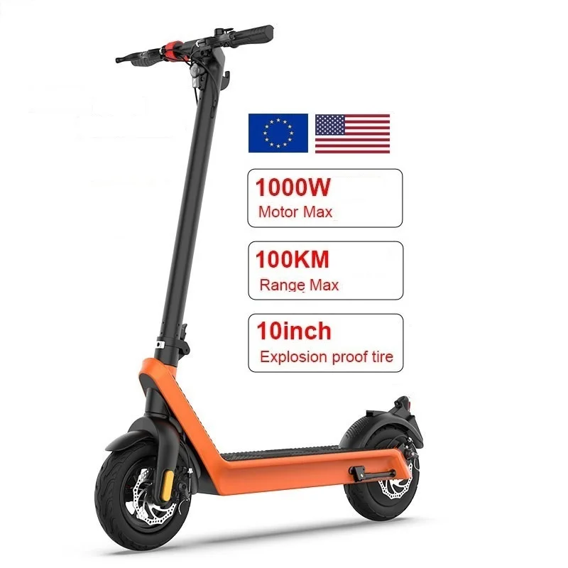 

X9 Electric Scooter EU USA UK Warehouse big Two Wheels Off Road Foldable Adult mobility e Scooter electrico 500w 1000w 36v/48v, Black, silver, orange, and can be customized