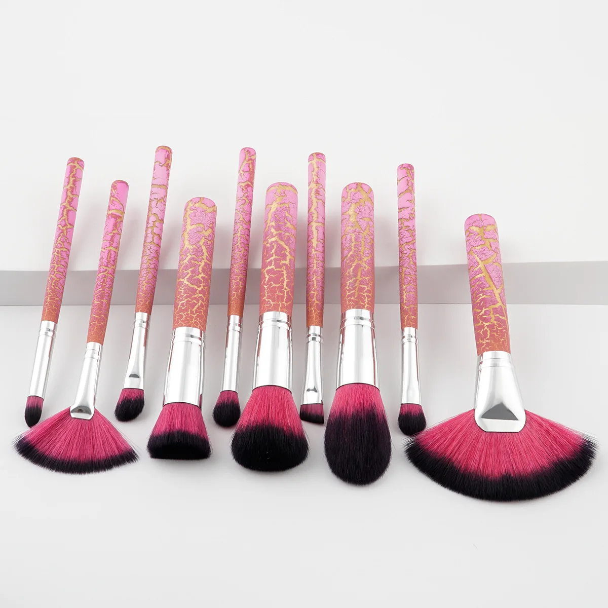 

HZM 10 pieces la.girl Large Fan brush sets fenty inface bamboo makeup brush cosmetic eyeshadow brush Sailormoon cosmetics, Pink, red, yellow