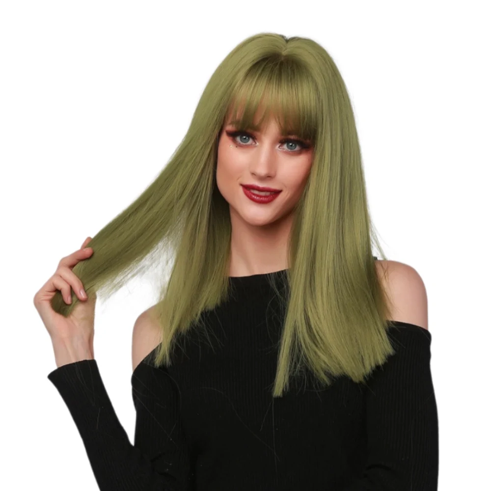 

Meiwei Factory Direct Selling Wholesale Short Straight Green Synthetic Bob Halloween Mono Hair Wig for Cosplay Party White Women