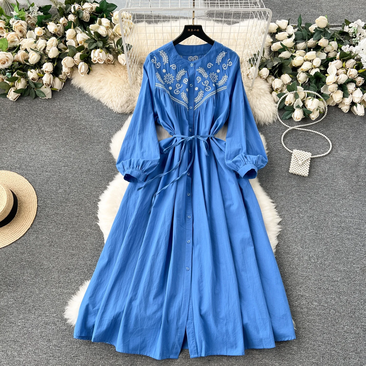 Chic Long Sleeve Print Dress Muslim