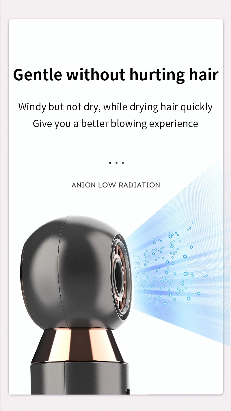 Travel Mini Hair Dryer 3800 Ionic Ceramic Curling Wand Kids Hair Dryer///
